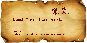 Neményi Kunigunda névjegykártya